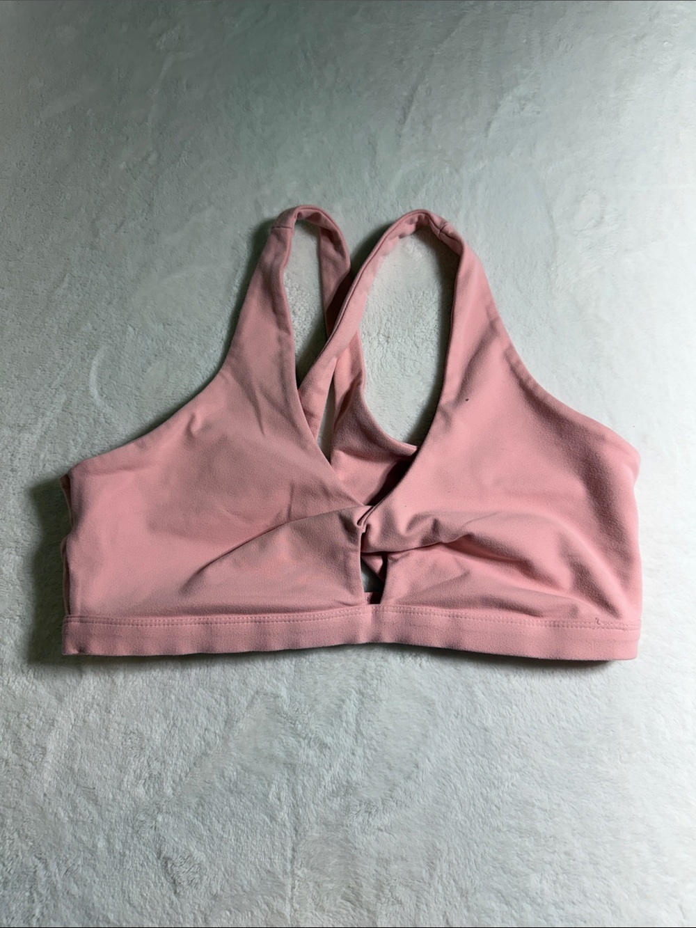 Fabletics Peachy Pink Twist-Front Sports Bra